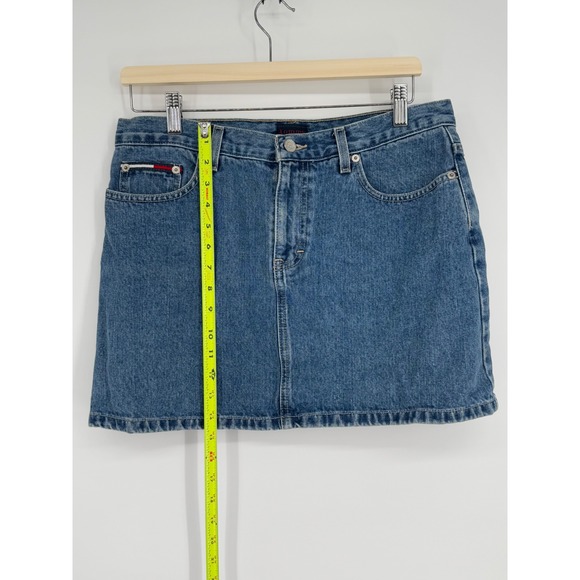 Tommy Hilfiger Vintage Women's Blue Denim Mini Skirt Size 11 Jean‎ Skirt - Picture 2 of 10